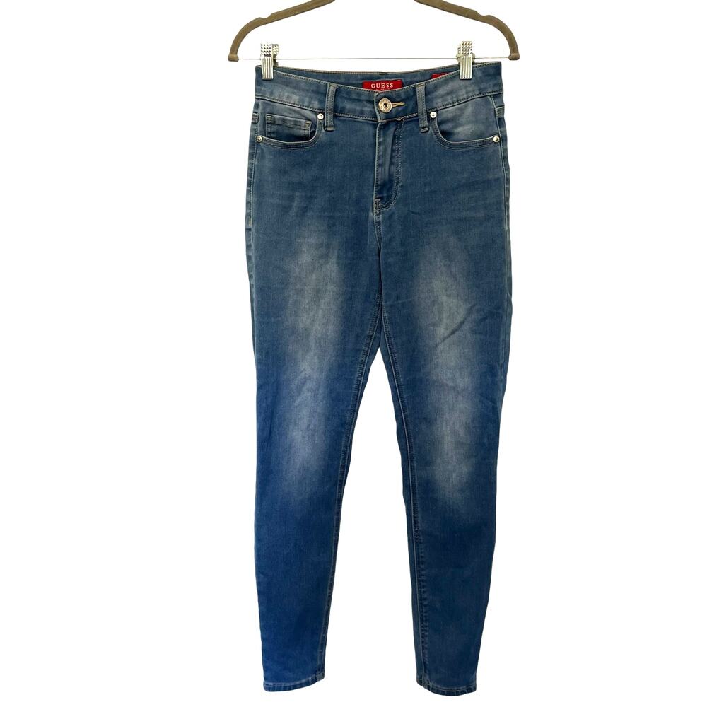 Guess High Waist Skinny Womens Jeans Sz 26 Y2K Medium Wash Tahiana Stretch Ankle